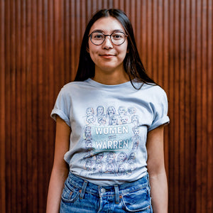 Warren for President staffer in We Are Women With Warren — Artist Series fitted t-shirt. (3987845709933) (7431930380477)
