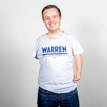Load image into Gallery viewer, Warren Fitted T-Shirt in Gray on model. (1506796175469) (7433025978557)