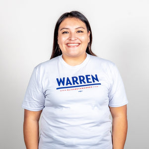 Warren Unisex T-Shirt in Gravy and Navy on model. (1506796044397) (7433026633917)