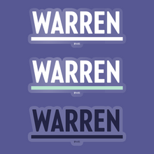 Load image into Gallery viewer, 3-pack of Warren Vinyl Die-Cut Stickers in White, Navy, and White and Liberty Green. (4284231188589)