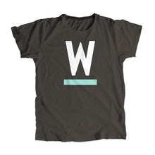 Load image into Gallery viewer, Warren "W" Minimalist Unisex T-Shirt Asphalt and White. (4361773940845) (7433025749181)
