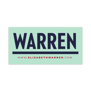 Navy rectangular car magnet with WARREN logo in navy and red URL beneath the logo. (3928571281517)
