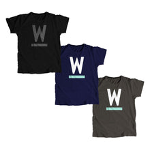 Load image into Gallery viewer, Warren "W" Minimalist Unisex T-Shirt in three colors. (4361773940845) (7433025749181)