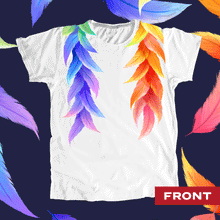 Load image into Gallery viewer, Gif of the front and back of the all over rainbow print unisex t-shirt. (4201886089325)