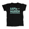 AAPIs with Warren Black Unisex T-shirt with Liberty Green type. (4455128137837) (7431624229053)