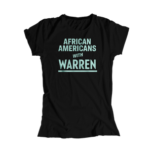 African Americans with Warren Black Fitted T-shirt with Liberty Green type. (4455161299053) (7431624360125)