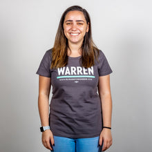Load image into Gallery viewer, Warren Minimalist Fitted T-shirt in asphalt and green on model. (1519811592301) (7433026044093)