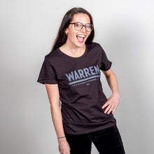 Load image into Gallery viewer, Warren Minimalist Fitted T-shirt in black on model.  (1519811592301) (7433026044093)