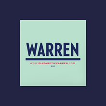 Load image into Gallery viewer, Square liberty green and navy magnet featuring the Warren logo. (4348364750957)