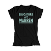 Educators with Warren Black Fitted T-Shirt with liberty green text. (4516814127213) (7432138490045)