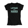 Latinas with Warren Black Fitted T-shirt with Liberty Green type. (4455164837997) (7432139243709)