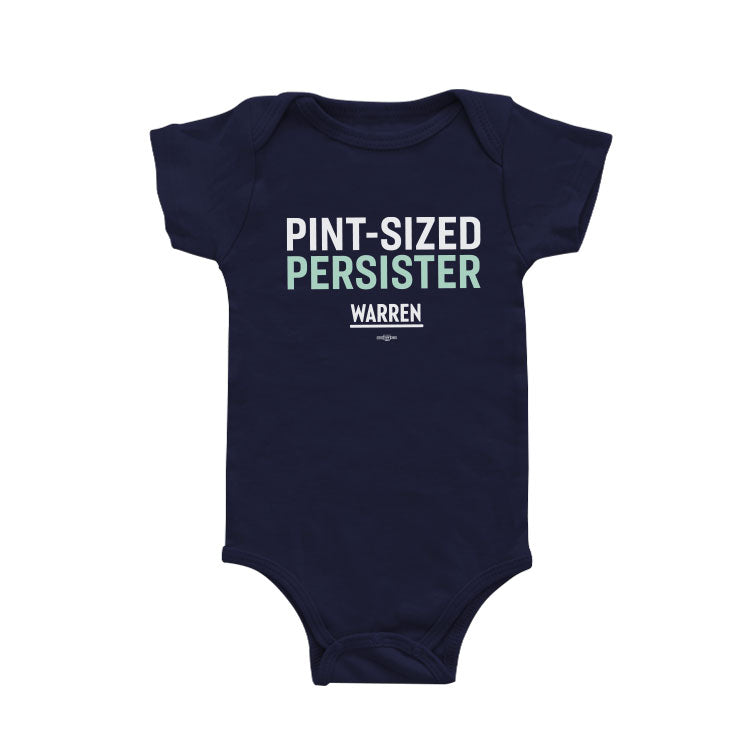 Navy onesie pint-sized persister with white and liberty green type. (1624176033901) (7432140456125)