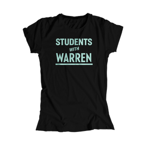 Students with Warren Black Fitted T-Shirt with Liberty Green type. (4455163166829) (7432141504701)