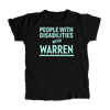 People with Disabilities with Warren Black Unisex T-Shirt with Liberty Green Type. (4455134822509) (7432140095677)