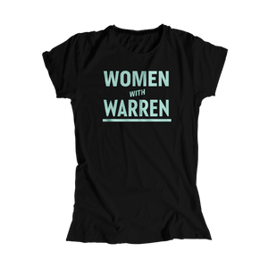 Women with Warren Black Fitted T-Shirt with Liberty Green type. (4455167787117) (7431928873149)