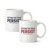 Two white mugs with the phrase 
