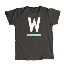 Load image into Gallery viewer, Warren &quot;W&quot; Minimalist Unisex T-Shirt Asphalt and White. (4361773940845) (7433025749181)