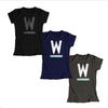 Warren W Minimalist Fitted T-Shirts in three colors options: Black with black type, navy with white and liberty green type, and gray with white and liberty green. (4361825255533) (7433025552573)