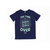 A navy youth t-shirt with The Time For Small Ideas Is Over in liberty green. (4042802790509) (7433024798909)