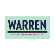 Load image into Gallery viewer, Navy rectangular car magnet with WARREN logo in navy and red URL beneath the logo. (3928571281517)