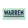 Rectangular bumper sticker with WARREN logo in navy and www.elizabethwarren.com in red (3928571215981)