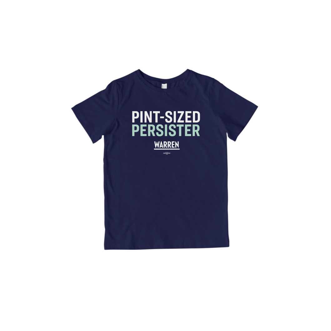 Pint-Sized Persister Navy Toddler T-Shirt with white and liberty green. (4473965314157) (7432140554429)