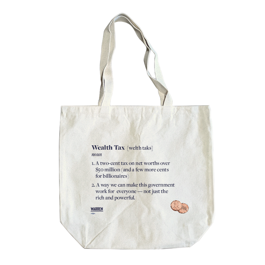 Canvas tote bag with a definition of the wealth tax in the style of a dictionary definition in navy (6605621166269) (7431929790653)