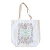 Natural colored tote with the phrase 